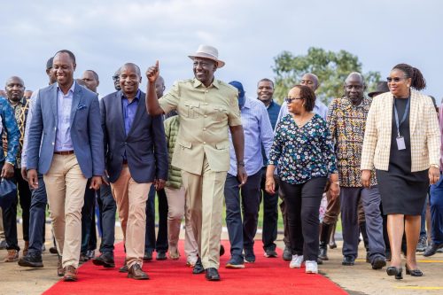 President William Ruto in Kirinyaga on Wednesday, April 2, 2025, on day two of his Mt Kenya tour.