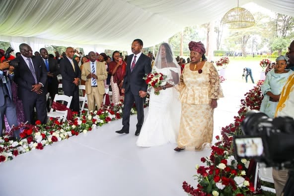 Moses Wetang\'ula\'s daughter Tamara Wetang\'ula tied the knot with his faince, Athony Njoroge. PHOTO/https://www.facebook.com/profile.php?id=61564618844782&sk=photos.