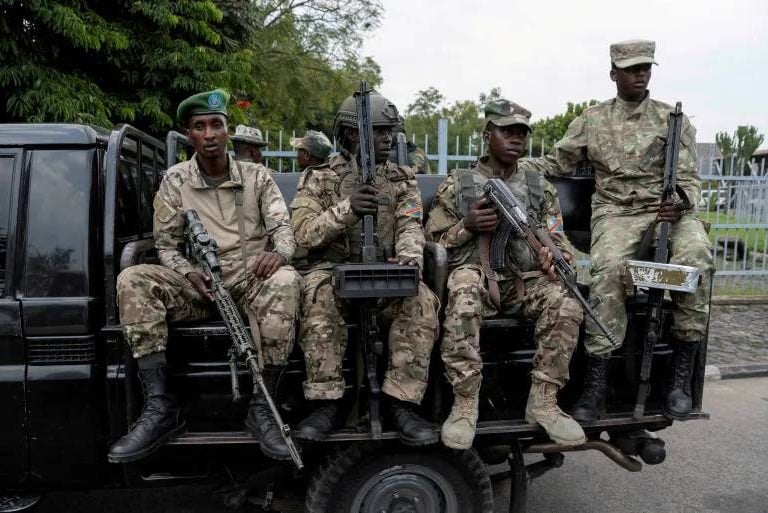 DRC Army soldiers during a past mission. PHOTO/https://www.facebook.com/profile.php?id=100067446540898