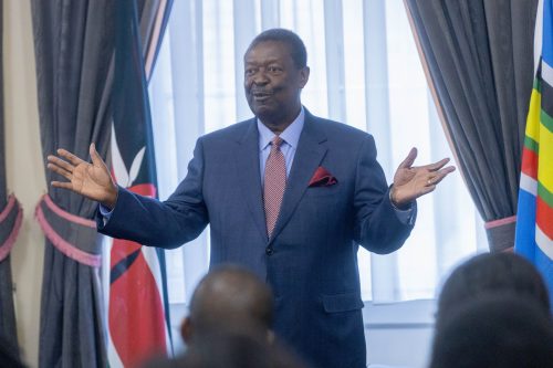 Prime Cabinet Secretary Musalia Mudavadi during a meeting with UK Officials on Monday April 14, 2025. PHOTO/@MusaliaMudavadi/X