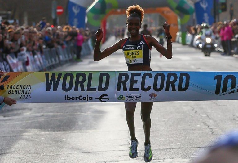 Agnes Ngetich during the previous race. PHOTO/@Athletics_Cntrl/X