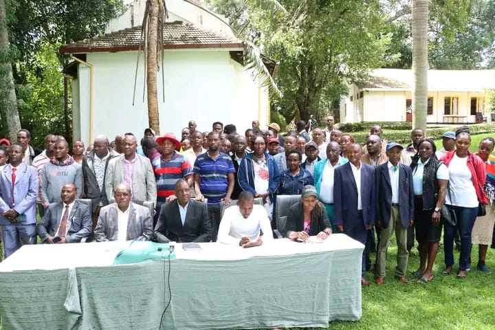 Embu county coordinators when they addressed press in Embu town. PHOTO/Brian Malila