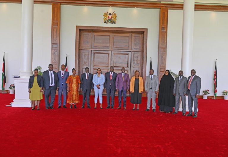 President William Ruto with members of the IEBC selection when received the report on the recruitment of nominees to the Independent Electoral and Boundaries Commission (IEBC) on May 6, 2025. PHOTO/https://www.facebook.com/williamsamoei