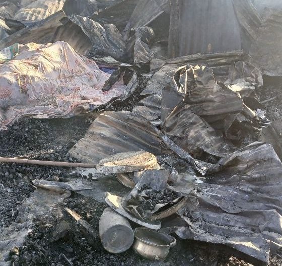 The aftermath of the fire incident that destroyed 40 households in Makina area, Kibera. PHOTO/https://www.facebook.com/hon.peterorero