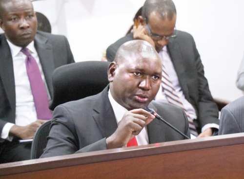 Basic Education PS Julius Bitok responds to questions from members of the National Assembly’s Education committee regarding budget estimates for the 2025/26 financial year. PHOTO/Kenna CLAUDE