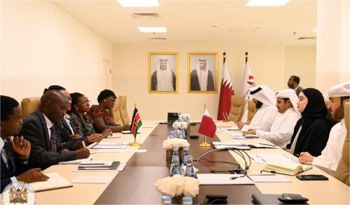 Kenya and Qatar delegations during an official meeting in Qatar on Thursday, May 1,2025. PHOTO/@Diaspora_KE/X