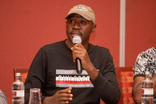 Manyatta MP Gitonga Mukunji speaking at a past event. PHOTO/@KEWOPA/X