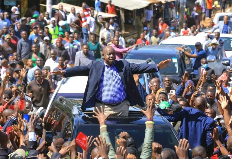 Former Interior Cabinet Secretary Fred Matiang\'i during his tour of Gusii region on Friday, May 2, 2025. PHOTO/@RichardOnyonka_/X