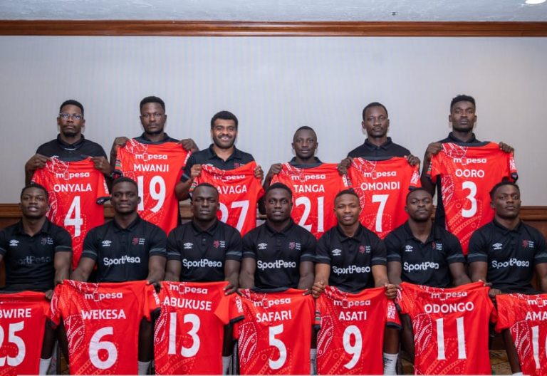 Shujaa during the shirt presentation ahead of the LA Sevens. PHOTO/@KenyaSevens/X