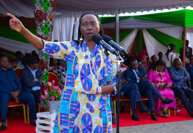 PLP Party leader Martha Karua at a past address. PHOTO/@MarthaKarua/X