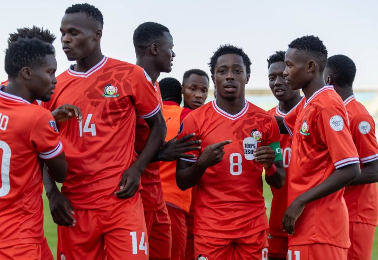 Kenya\'s junior side, Rising Stars, in Egypt. PHOTO/@Harambee__Stars/X