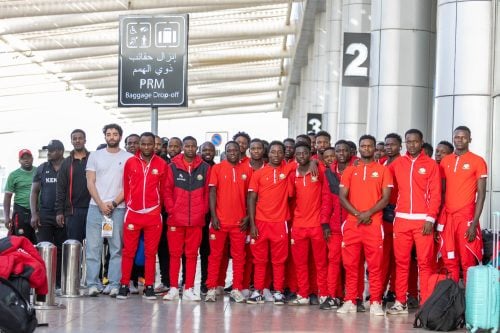 Kenya's junior side, Rising Stars, in Egypt. PHOTO/@Harambee__Stars/X