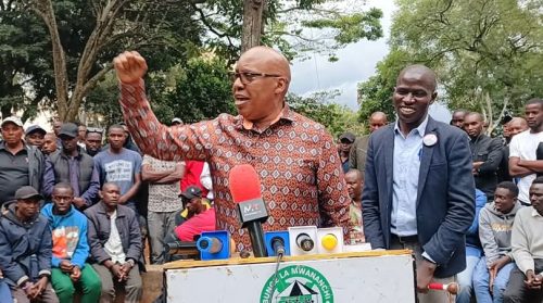 Safina Party leader Jimi Wanjigi during a Bunge La Wananchi session held in Jevanjee Gardens on May 9, 2025. PHOTO/https://www.facebook.com/Otienowill