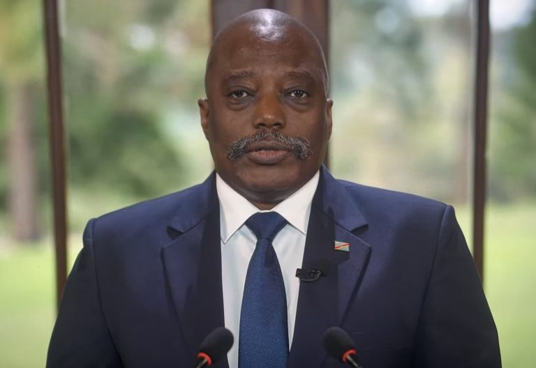 Former President of the Democratic Republic of Congo Joseph Kabila at past media briefing. PHOTO/@josephkabila01/X