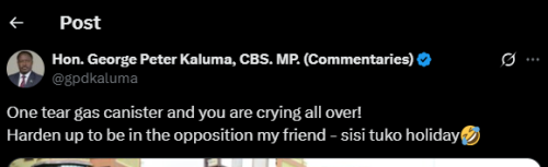 A post shared by MP Peter Kaluma on Sunday, May 25, 2025. PHOTO/Screengrab by PD Digital from @gpdkaluma