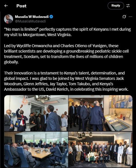 Part of the statement shared by Prime Cabinet Secretary Musalia Mudavadi on Saturday May 10, 2025. PHOTO/screengrab by PD Digital/@MusaliaMudavadi/X