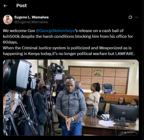 A post shared by Eugene Wamalwa on Tuesday, May 20, 2025, on X. PHOTO/Screengrab by PD Digital from @EugeneLWamalwa