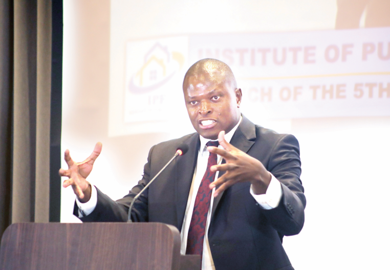 Kiharu MP Ndindi Nyoro when he met bursary representatives in his constituency to assess progress. PHOTO/Wangari Njuguna