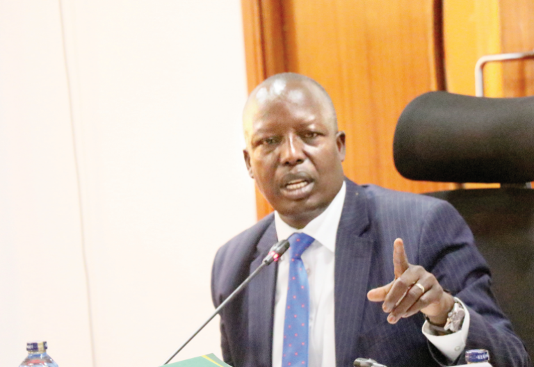 National Assembly Education Committee chairperson Julius Melly during the grilling Teachers Service Commission officials, yesterday. PHOTO/ Kenna Claude