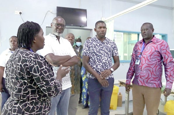 Principal Secretary (PS) for the State Department of Medical Services in the Ministry of Health, Kenya Ouma Oluga during an inspection tour. PHOTO/PRINT