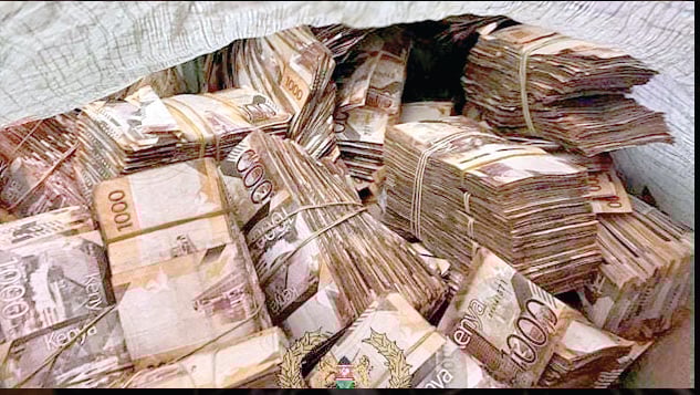 Money seized by police from a drug dealer in Ngara, Nairobi, on August 15, 2023. PHOTO/DCI