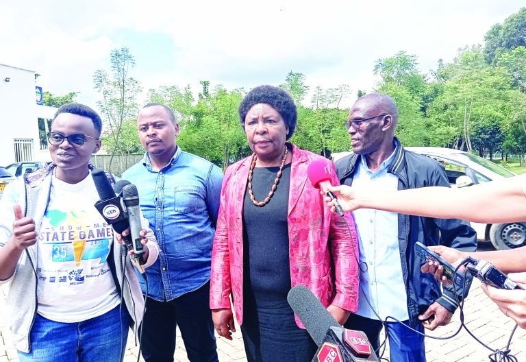 Former Deputy Chief Justice (right) Nancy Barasa addresses journalists in Nairobi on May 28, 2025. PHOTO/ Faith Macharia