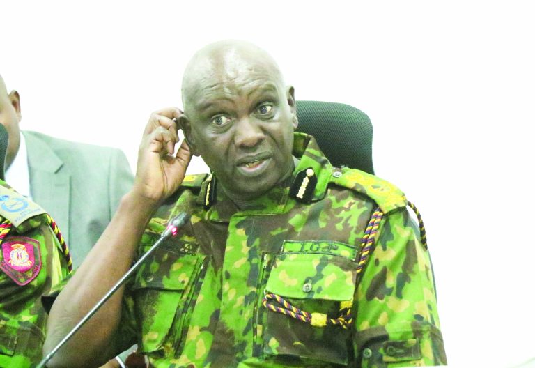 Police IG Douglas Kanja addresses members of the National Administration committee in the National Assembly on May 27, 2025. PHOTO/ Kenna Claude    