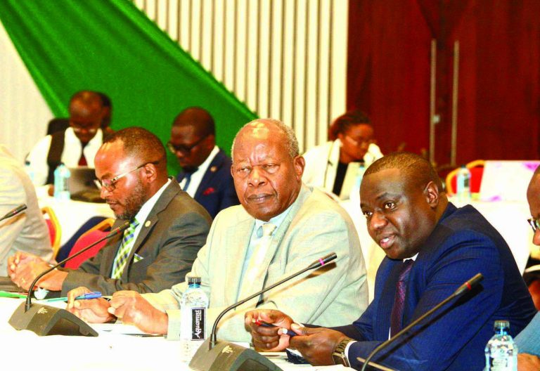 From Left: ICPAK Director Public Policy and Research Hillary Onami, Public Finance and Tax committee member Erastus Kwaka and Committee convenor Robert Waruiru during the public hearing. PHOTO/Print