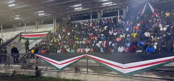 Residents inside Raila Odinga Stadium at night ahead of Madaraka Day celebrations. PHOTO/screengrab by PD Digital/@TheEmmanuelToo/X