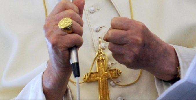 Pope Benedict XVI had a gold ring engraved with a bas-relief of St. Peter fishing from a boat. PHOTO/https://www.vaticannews.va/