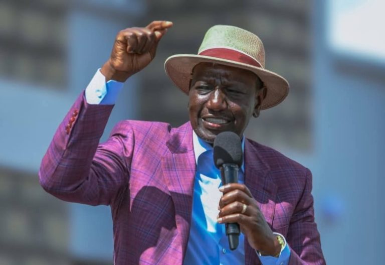 President William Ruto addressing the public in Narok on Tuesday, May 6, 2025. PHOTO/@BoniManyala/X