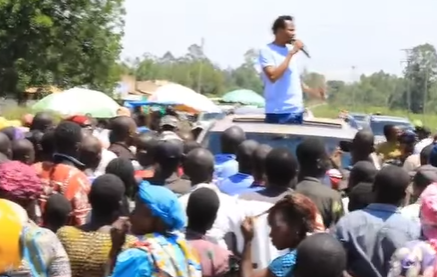 MP Peter Salasya addressing crowd in at Dorof Market in Kanduyi, Bungoma County on Saturday, May 3, 2025. PHOTO/@peter_salasya/Instagram