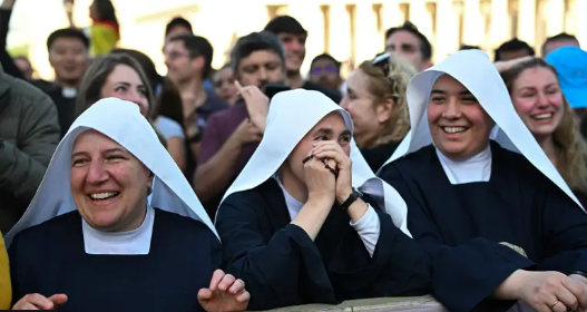 Nuns celebrate election of new pope. PHOTO/Reuters