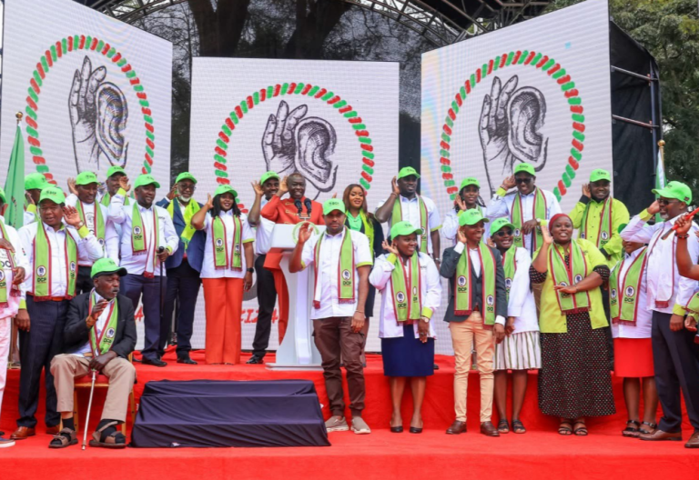 Members of DCP pose for a photo after the party was unveiled by Rigathi Gachagua. PHOTO/@rigathi/X