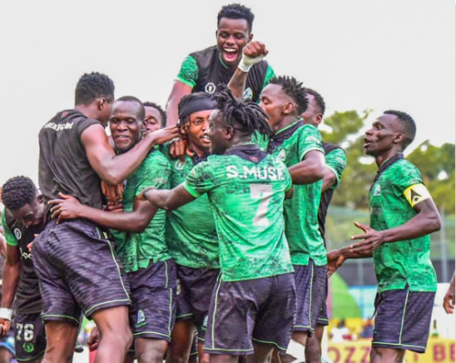 Gor Mahia players celebrate.