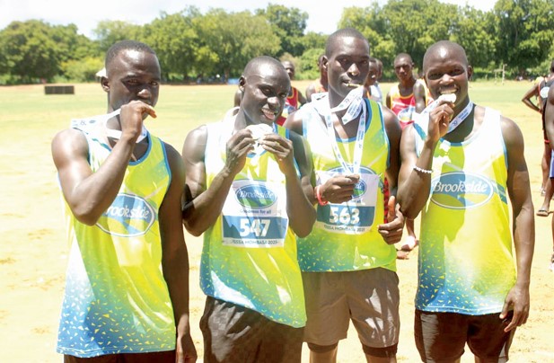 Left to right: Nyanza region’s 400 x100m relay team comprising athletes Brian Okoth, Maxwell Chingili, Daniel Wasike, and Raymond Keith. PHOTO/ Riooga mixed secondary