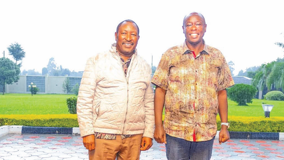 Former Limuru MP Peter Mwathi poses with Rigathi Gachagua. PHOTO/Print