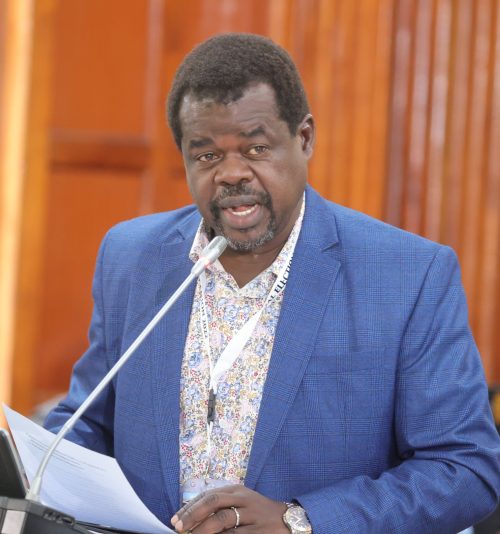 Okiya Omtatah speaks during a past event.