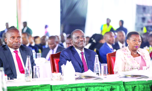 President William Ruto, First Lady Rachael Ruto and DP Kithure Kindiki during the National Prayer Breakfast in Nairobi on May 28, 2025.The National Annual Prayer Breakfast a non-partisan event meant to be a moment repentance and reconciliation, yet rarely do the prayers extend to justice or accountability.  PHOTO/@HonWetangula/X.