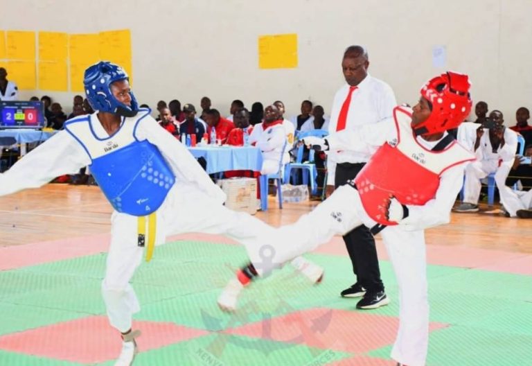 KDF and NYS taekwondo teams face off during a thrilling match at Moi Airbase in May 2023.PHOTO/@kdfinfo/x