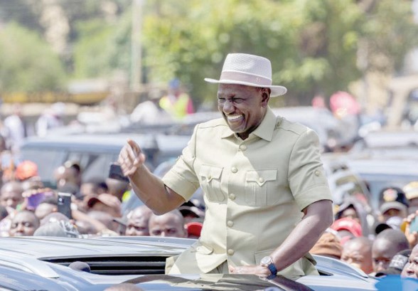 President William Ruto in Meru on a development tour in April 2, 2025. PHOTO/https://www.facebook.com/williamsamoei.