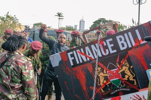 Activist Boniface Mwangi during street protests in June, 2024. PHOTO/@bonifacemwangi/X