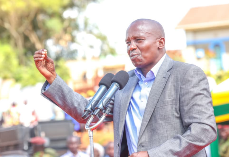 Deputy President Kithure Kindiki addressing residents of Kaiti Constituency, Makueni County on June 5, 2025. PHOTO/@KindikiKithure/X