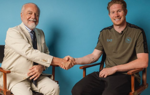 Kevin De Bruyne and SSC Napoli President Aurelio De Laurentiis. PHOTO/@ADeLaurentiis/X