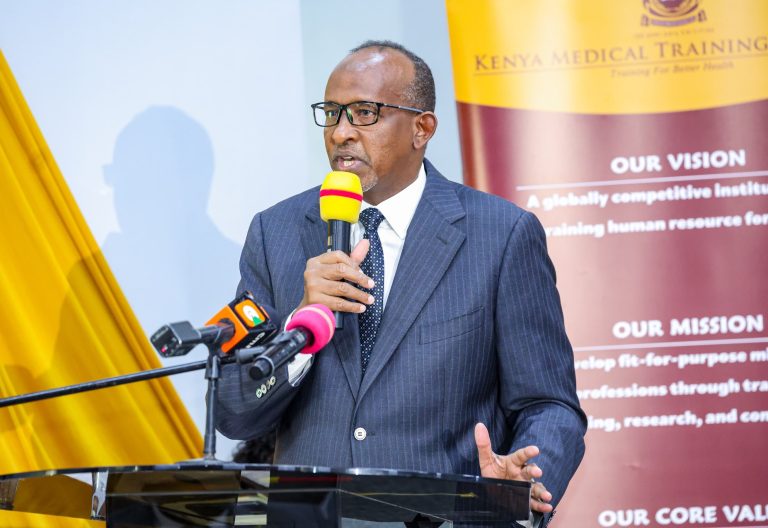 Cabinet Secretary for Health Aden Duale speakinf during 8th Biennial KMTC Scientific Conference held at the KMTC in Nairobi on Wednesday, June 4 ,2025.PHOTO/@MOH_Kenya/X