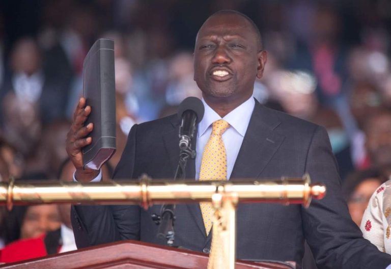 President Ruto during his swearing-in ceremony.
PHOTO/@UDAKenya/X