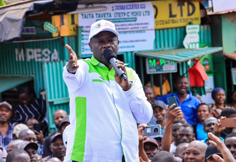 Rigathi Gachagua delivers a speech in Voi, Taita Taveta County, on June 7, 2025. PHOTO/@rigathi/X