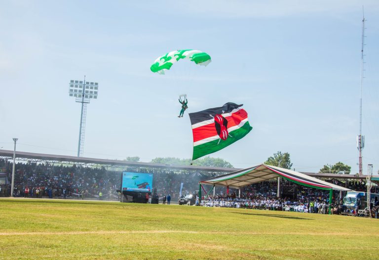 Kenyans gathered for the Madaraka Day celebrations held in Homa Bay on June 1, 2025. PHOTO/@RailaOdinga/X