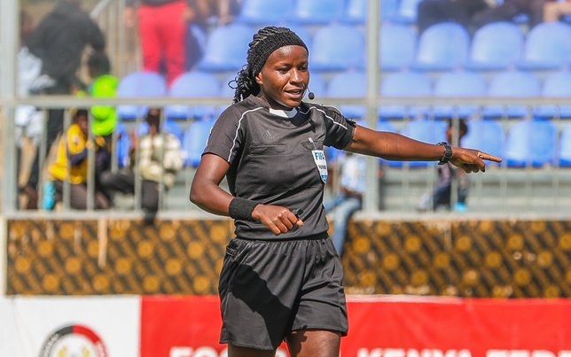 FIFA referee Josephine Wanjiku, who has been selected to officiate at the 2024 Women’s Africa Cup of Nations in Morocco. PHOTO/@Football_Kenya/X