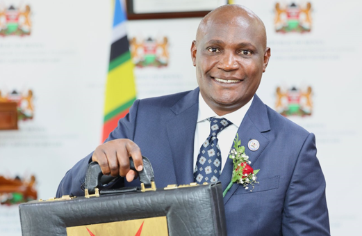Treasury Cabinet Secretary John Mbadi holding buget briefcase. PHOTO/@citymirrorKE/x